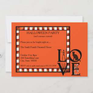 Halloween Party Invitation Orange & Black