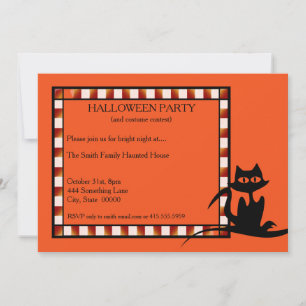 Halloween Party Invitation Orange & Black
