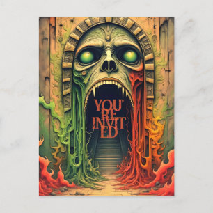 Halloween Party Invitation Postcard
