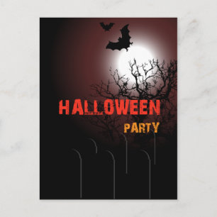 Halloween party invitation postcard