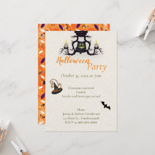 Halloween Party Invitation with Bats