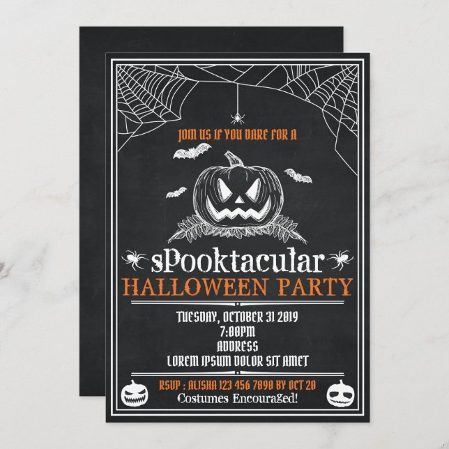 Halloween Party Invitations (Front/Back)