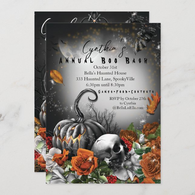 HALLOWEEN PARTY INVITATIONS (Front/Back)
