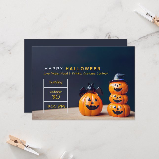 Halloween Party Invitations (Front/Back In Situ)