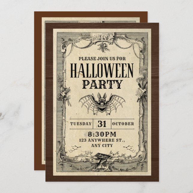 Halloween Party invitations card (Front/Back)