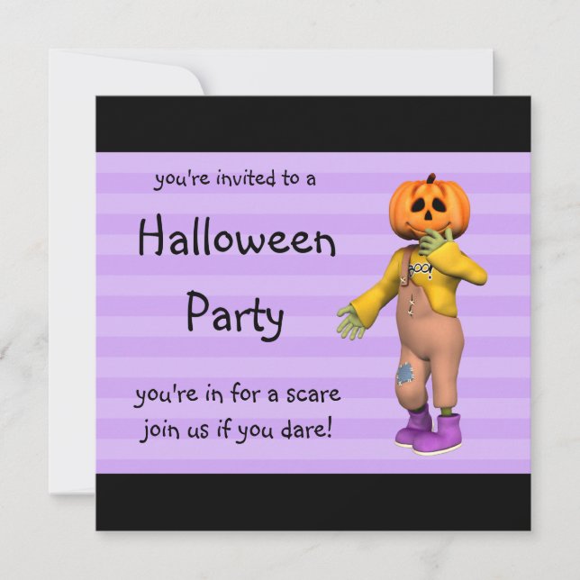 Halloween Party Invitations Happy Jack Square (Front)