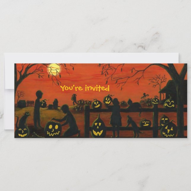Halloween.party,invitations,pumpkin,patch Invitation (Front)