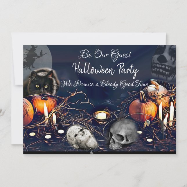 Halloween Party Invitations Spooky Be Our Guest (Front)