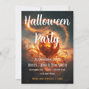 Halloween Party Invite   Elegant Pumpkin Card