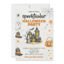 Halloween Party Invite Trick or Treat Celebration