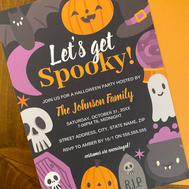 Halloween Party Let's Get Spooky Cute Invitation (Creator Uploaded)