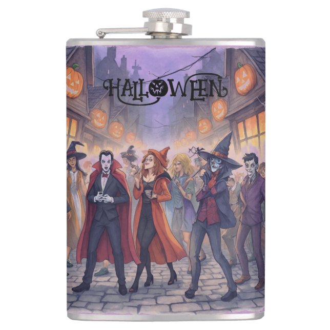 Halloween Party, Monster Mashup, Flask (Front)