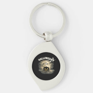 Halloween Party Moon Pumpkin Ghost Vintage Hallowe Key Ring