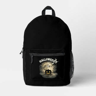 Halloween Party Moon Pumpkin Ghost Vintage Printed Backpack