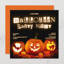 Halloween Party Night Invitation Card