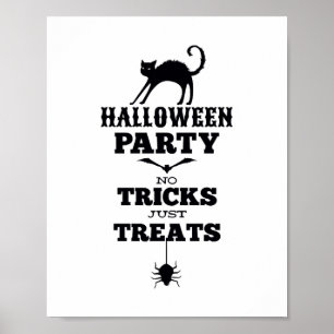Halloween party no treats just tricks funny shirt poster
