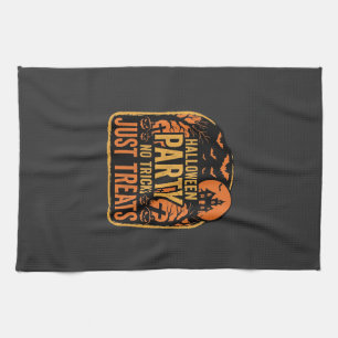 Halloween Party No Tricks Just Treats Design_1 Tea Towel
