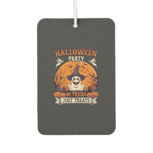 Halloween Party No Tricks Just Treats Ghost Moon P Car Air Freshener