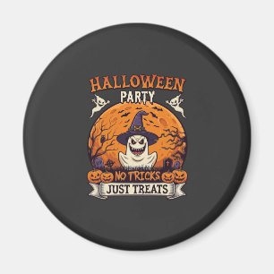Halloween Party No Tricks Just Treats Ghost Moon P Magnet