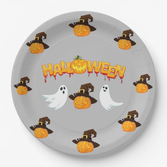 Halloween party paper plate (Front)