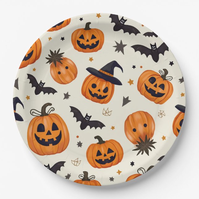 Halloween party paper plates. paper plate (Front)