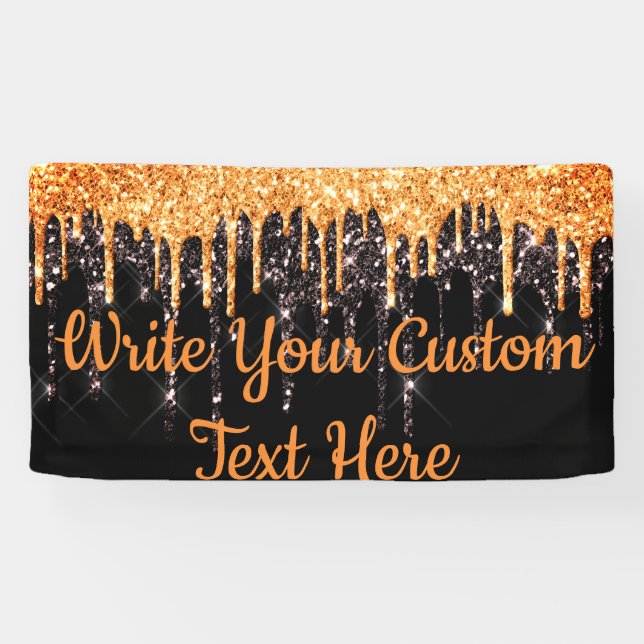 Halloween Party Photo Booth Backdrop Orange Black Banner (Horizontal)