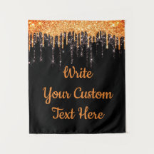 Halloween Party Photo Booth Backdrop Orange Black