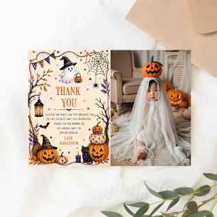 Halloween Party photo Thank You Card