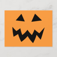 Halloween party postcards | pumpkin head face