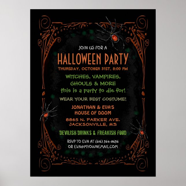 Halloween Party Poster 18 x 24 (Front)