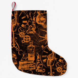 Halloween party Poster, Vintage holiday illustrati Small Christmas Stocking