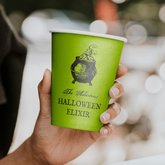 Halloween party potion funny green cauldron paper cups (Creator Uploaded)