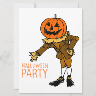 Halloween Party Pumpkin Guy Clip Art, Halloween Card
