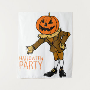 Halloween Party Pumpkin Guy Clip Art, Halloween Tapestry