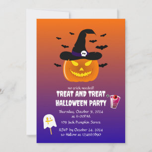 Halloween Party Pumpkin Jack o’ Lantern Invitation