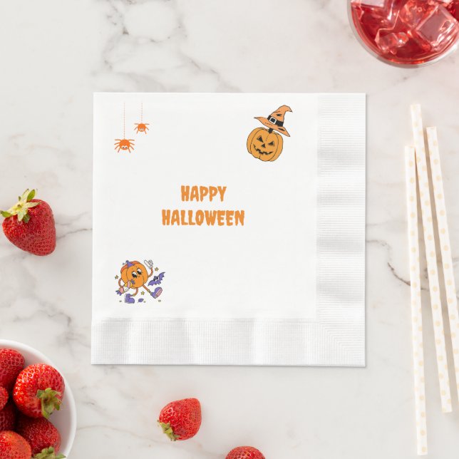 Halloween Party Pumpkin Paper Napkin (Insitu)