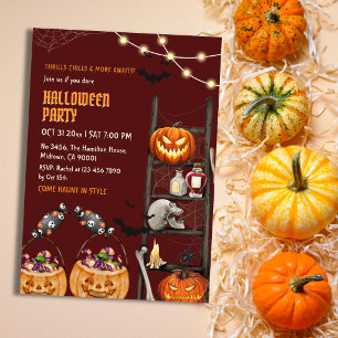 Halloween Party Pumpkin Skull Potion Spooky Night Invitation