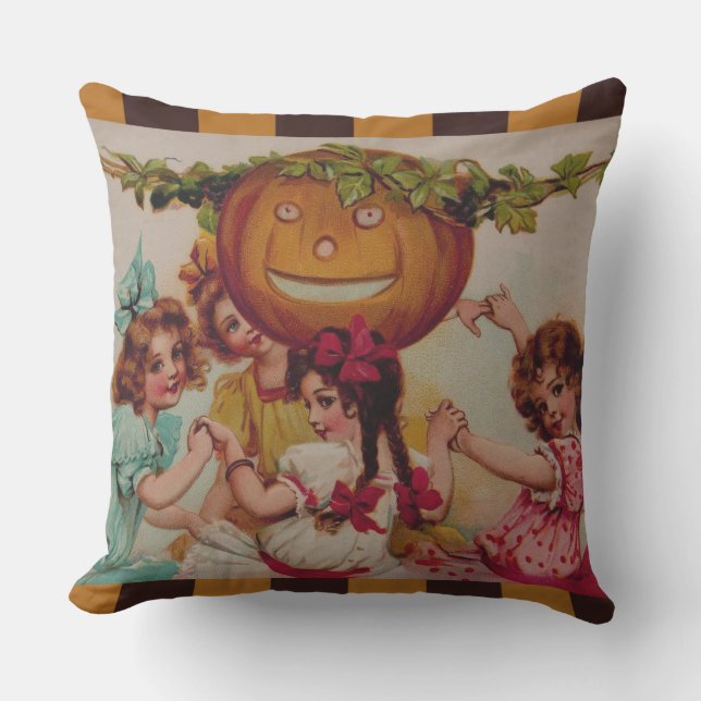 Halloween Party Pumpkin vintage Cushion (Front)