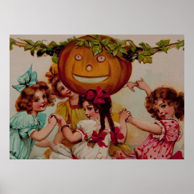 Halloween Party Pumpkin vintage Poster (Front)