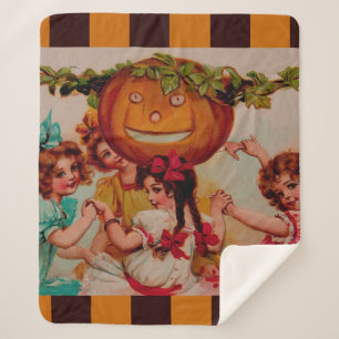 Halloween Party Pumpkin vintage Sherpa Blanket