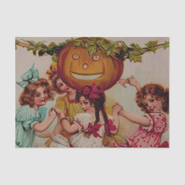 Halloween Party Pumpkin vintage Tissue Paper (Front)