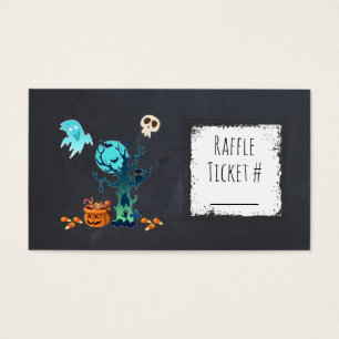 Halloween Party Raffle Ticket Spooky Illustration