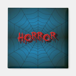 Halloween Party Red Horror Spider Web Blue Scary Magnet