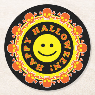 Halloween Party Round Paper Coaster