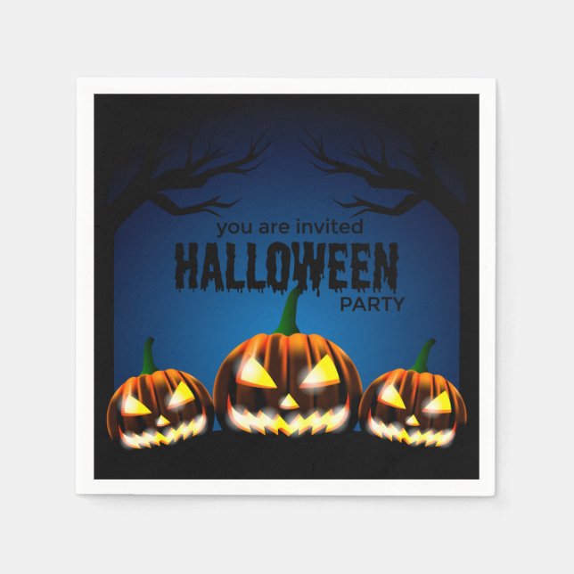 halloween party save the date napkin (Front)