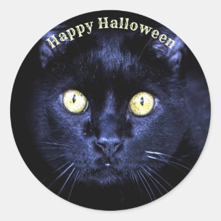 Halloween Party Scary Black Cat Horror Night Classic Round Sticker