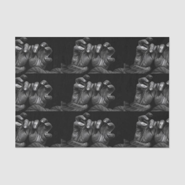 Halloween Party Scary Evil Hands Black Spooky Tissue Paper (Front)