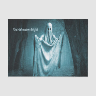 Halloween Party Scary Ghost Dark Blue Night Black Tissue Paper