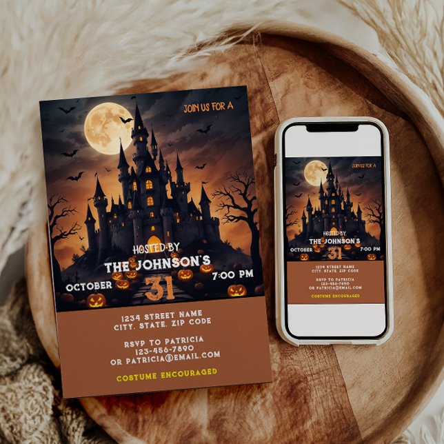 Halloween Party Scary Pumpkin Costume Kids Adults  Invitation (Creator Uploaded)