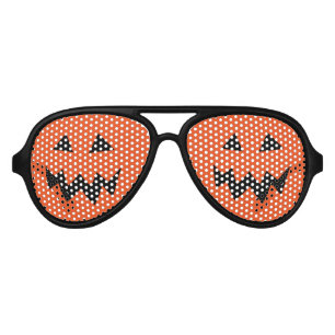 Halloween party shades with pumpkin head carving